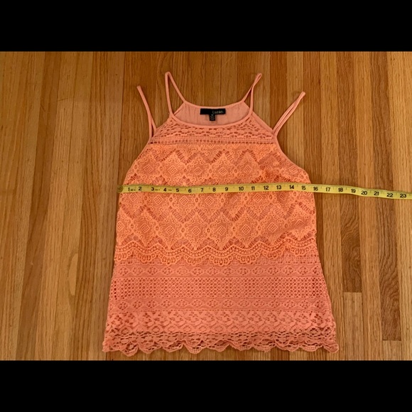 Ladekh tank halter top straps—apricot cotton lace - Picture 4 of 11